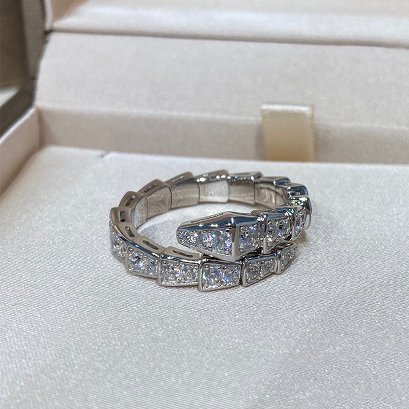 [ACKER] Cincin Emas 18K Cubic Zirconia Titanium Stainless Diamond AAA+Zircon Ular Untuk Wanita