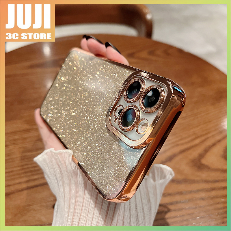 Casing Silikon Iphone 11 12 13 14promax x xs xr xsmax 7 / 8plus shockproof Aksen Glitter