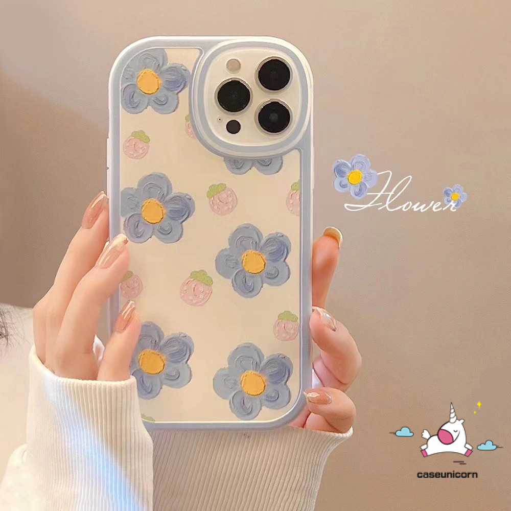 Case Untuk Samsung A14 5G A04 A31 A04s A52 A53 A03S A11 A03 A32 A13 M23 A22 A12 A50 A33 A02s A23 A73 A52S A20S S20FE A72 A51 A30S A10s A21s Lembut Lukisan Minyak Strawberry Flower Cover