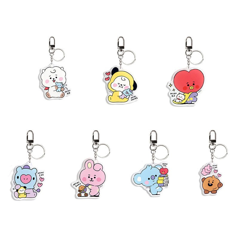 XiaoboACC Gantungan Kunci Motif Kartun BTS BT21 Kpop