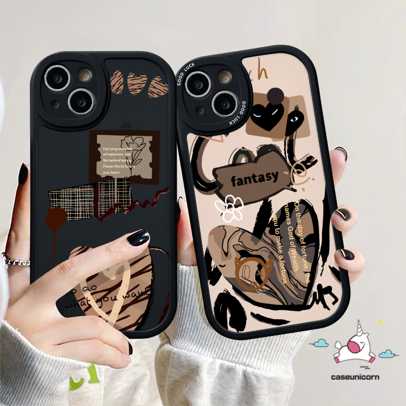 Realme C55 C53 5 9i 6i 85i 7i 6s 6 8i 8 C12 C35 C30 C15 C31 C30s C21Y C11 C25Y C25s 10 Pro 10Pro+ C17 C17 C21 GT C20A C3 C20 Graffiti Love Heart Comme des Garcons Tpu Sarung Soft Case