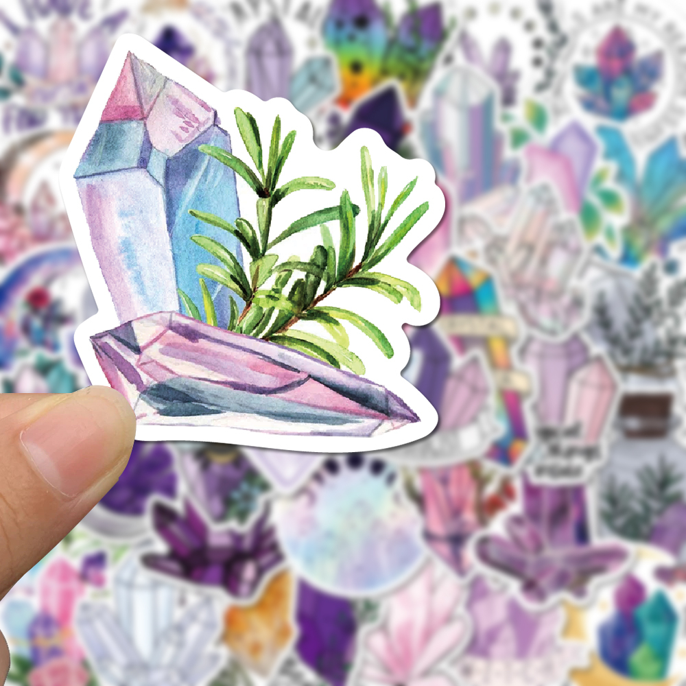 [in Stock] 50 Pcs Kristal Indah Kartun Stiker laptop Ponsel Helm Dekorasi Tahan Air sticker