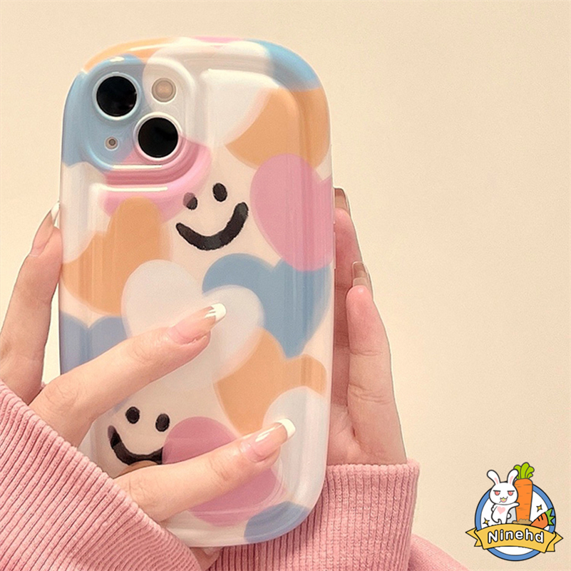 Soft Case Silikon Tebal Shockproof Motif Smile Untuk iPhone 14 13 12 11 Pro Max X Xr Xs Max 8 7 6 6s Plus SE 2020