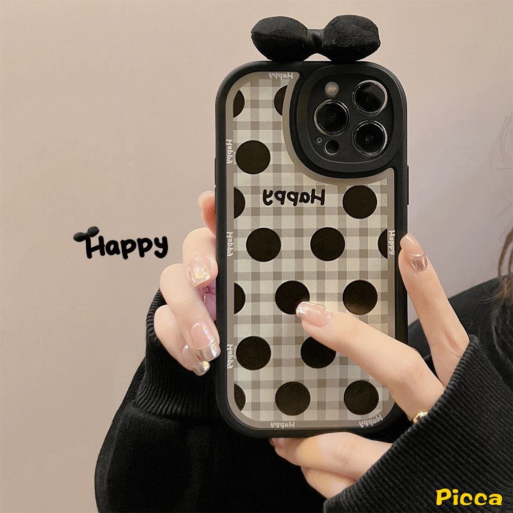 Casing Infinix Smart6 5 Hot11 10T 10s 11s 10 9 Play Hot 10 Lite 10T 10s 11 11s Note8 Motif Kotak Titik Gelombang Retro Lucu 3D Ikatan Simpul Hias Soft Case