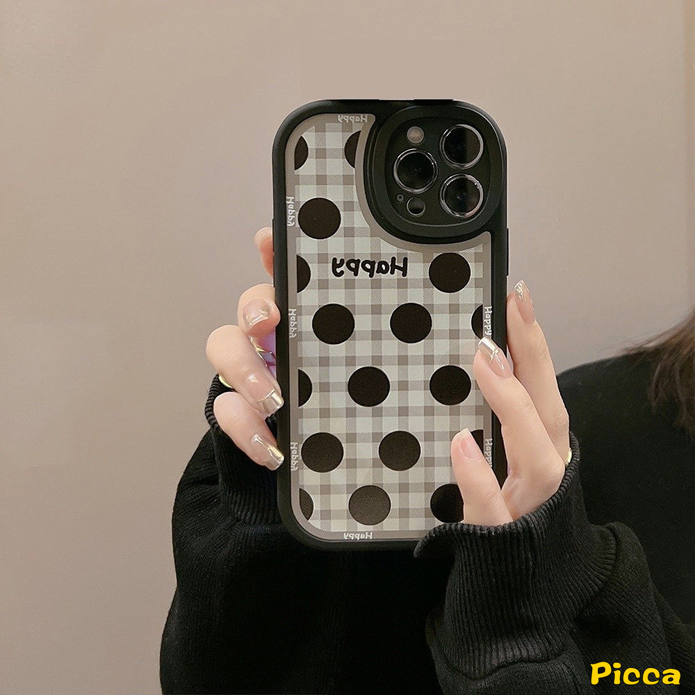 IPHONE Casing Ponsel Hias Ikatan Simpul 3D Lucu Kompatibel Untuk Iphone11 14 13 12 Pro Max XR X XS Max 7plus7 8 6 6s Plus SE 2020 Retro Titik Gelombang Motif Kotak-Kotak Soft Case