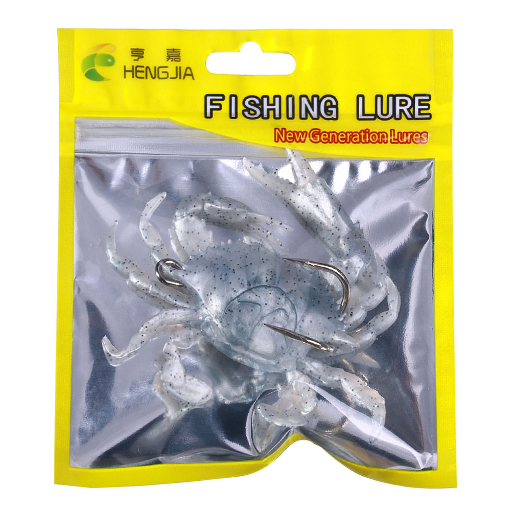 Hengjia 1pcs Umpan Pancing crab Soft lure Bentuk Kepiting Bahan Silikon Ukuran 8cm / 10cm Dengan Kail Double Sharp Hook