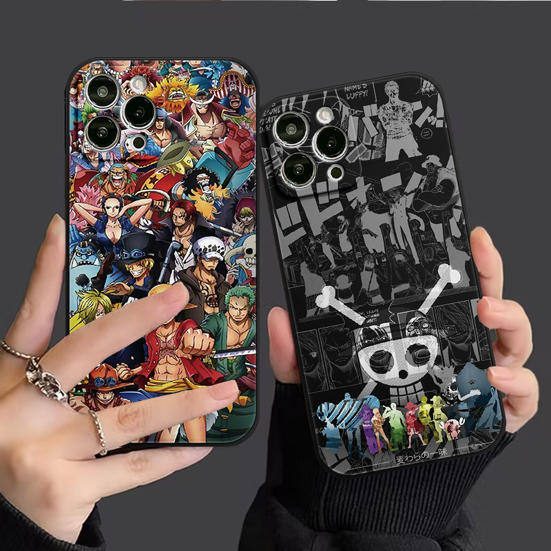 Casing One Piece Kartun Trendi Tepi Lurus Untuk Infinix Hot 11 9 8 12 12i 20 11s 20s 10t 10s 10Lite Smart 4 5 6 Plus Hot1 10 12 9 Play Note 12 G96 11 12pro 8 12 2023 Sarung Soft Case