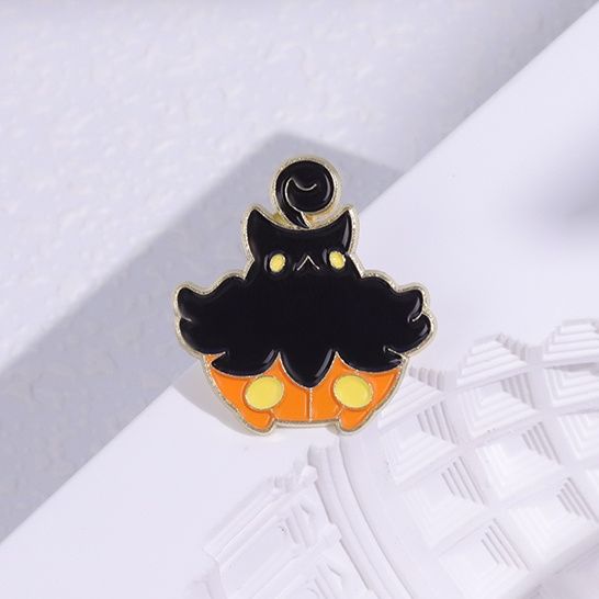 Lucu Kucing Hitam Labu Enamel Pin Halloween Tombol Bros Kerah Lencana Kartun Perhiasan Hadiah Untuk Teman