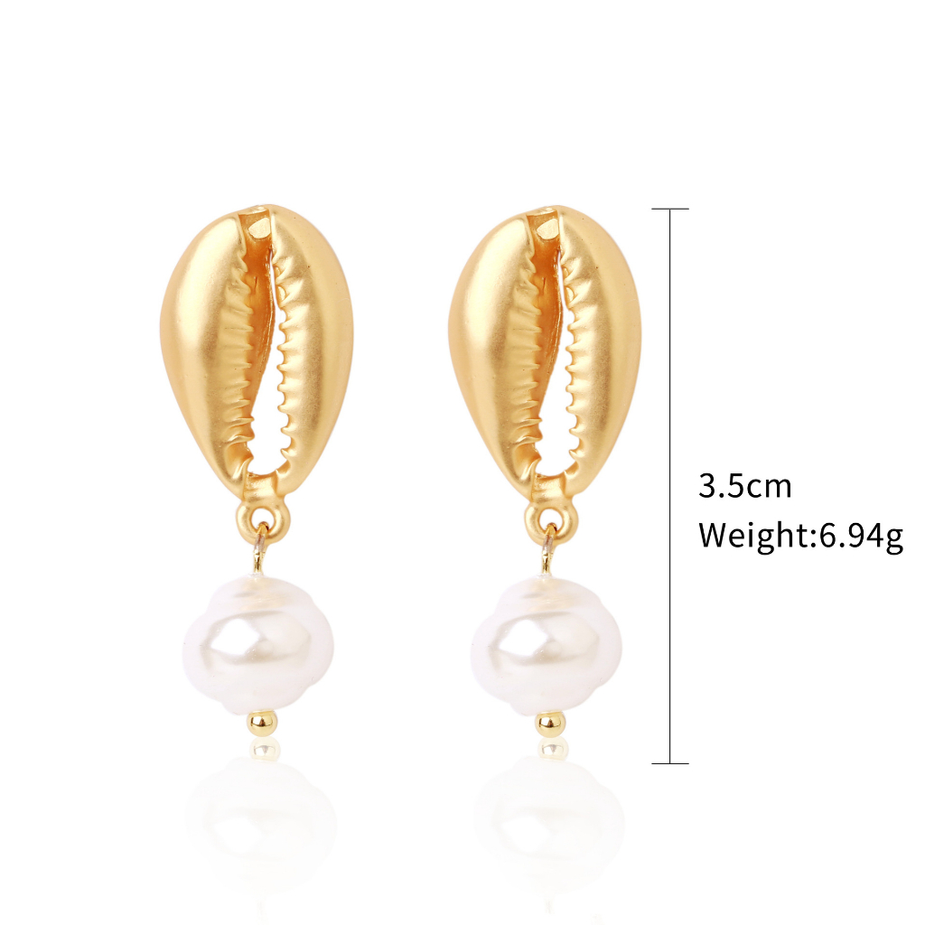 Anting Fashion Gaya Bohemian Mutiara Shell Earrings Studs Pendant Earrings Untuk Wanita Vintage Fashion Perhiasan Aksesoris Hadiah