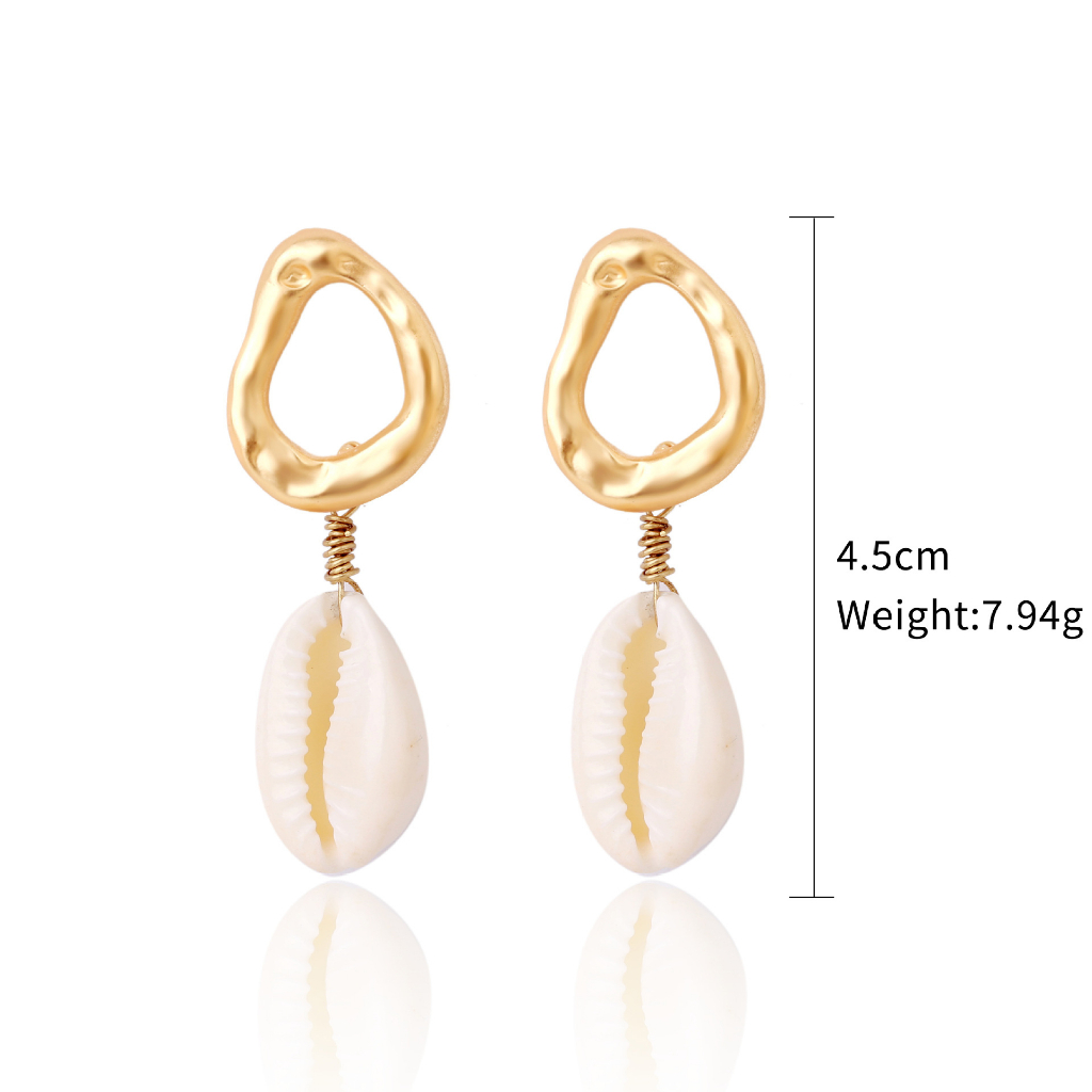 Anting Fashion Gaya Bohemian Mutiara Shell Earrings Studs Pendant Earrings Untuk Wanita Vintage Fashion Perhiasan Aksesoris Hadiah
