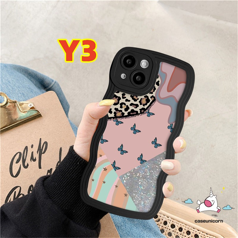 Untuk Realme C53 C15 C11 C35 C33 C30 C12 C21Y C25 C25Y C20A C20 C3 C25s C17 10 5 6i 8i 8 7i 5i 7 9 8pro 9pro+ C3 C1 Fashion Retro Kupu-Kupu Lembut TPU Bergelombang Tepi Case Penutup Pelindung