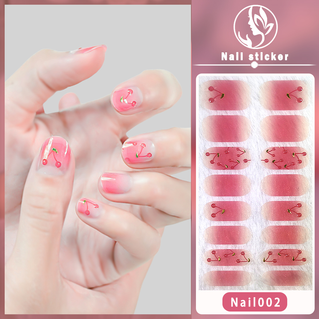 16stiker 3D Vision Stiker Kuku Kuku Gaya Pesta nail Art Berlian Mutiara Permata Warna-Warni Laser Gradien DIY Stiker Kuku