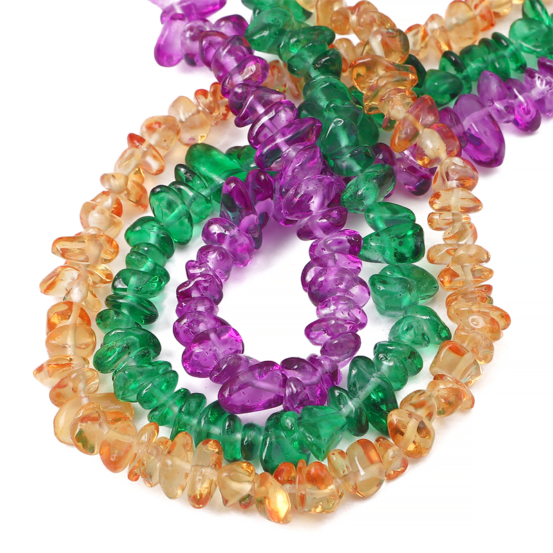 Tidak Teratur Bentuk Bebas Berwarna Hancur Manik-Manik Batu Manik-Manik Kaca Perhiasan DIY Kalung Gelang Anting