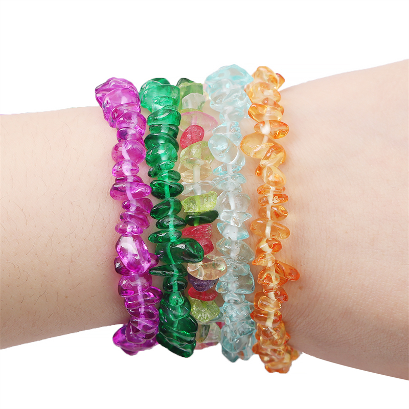 Tidak Teratur Bentuk Bebas Berwarna Hancur Manik-Manik Batu Manik-Manik Kaca Perhiasan DIY Kalung Gelang Anting