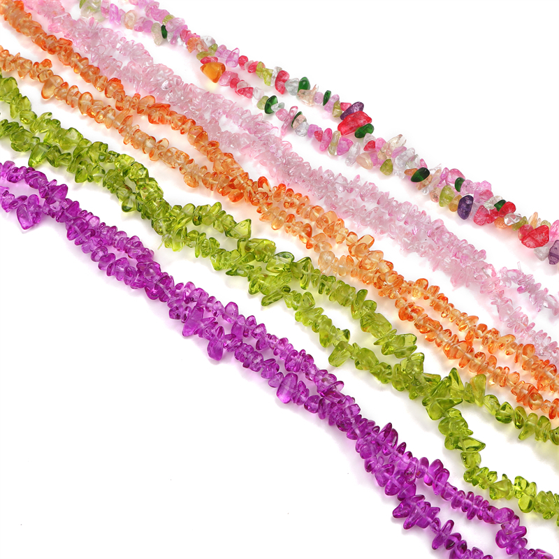 Tidak Teratur Bentuk Bebas Berwarna Hancur Manik-Manik Batu Manik-Manik Kaca Perhiasan DIY Kalung Gelang Anting