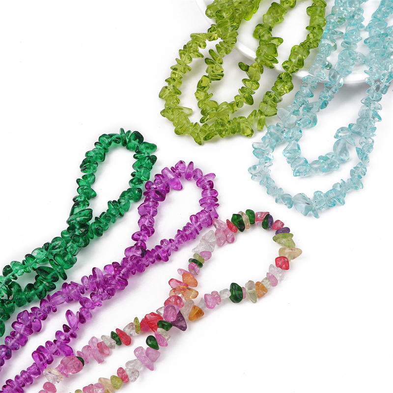 Tidak Teratur Bentuk Bebas Berwarna Hancur Manik-Manik Batu Manik-Manik Kaca Perhiasan DIY Kalung Gelang Anting
