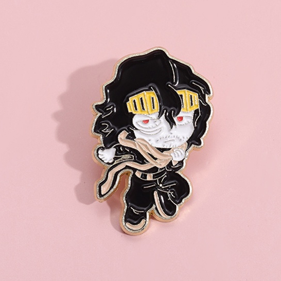 Cute Aizawa Shota Eraser Enamel Pin Fashion Kartun Aizawas Logam Bros Lencana Anime Perhiasan Pahlawanku Akademisi Fans