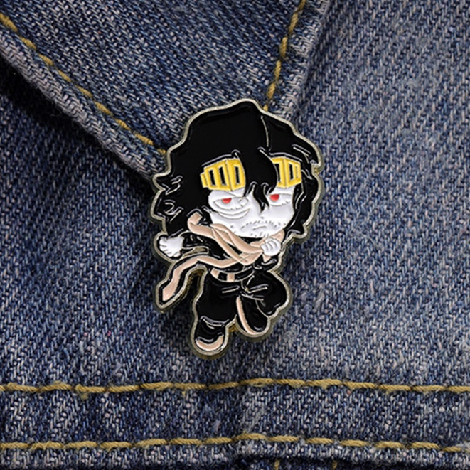 Cute Aizawa Shota Eraser Enamel Pin Fashion Kartun Aizawas Logam Bros Lencana Anime Perhiasan Pahlawanku Akademisi Fans