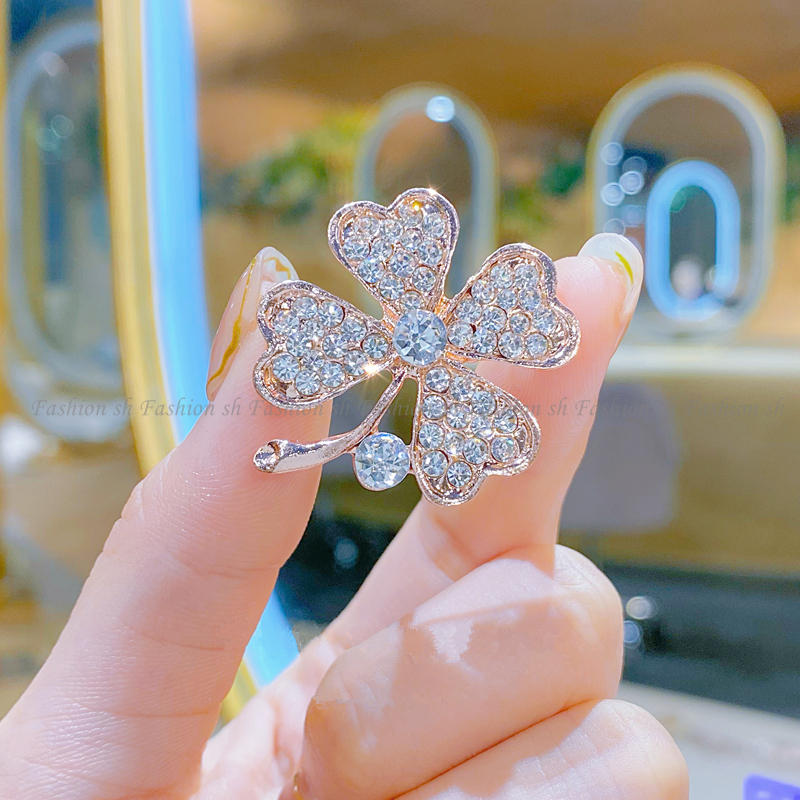 Bros clover Kristal Baru pin alloy Untuk Aksesoris Wanita