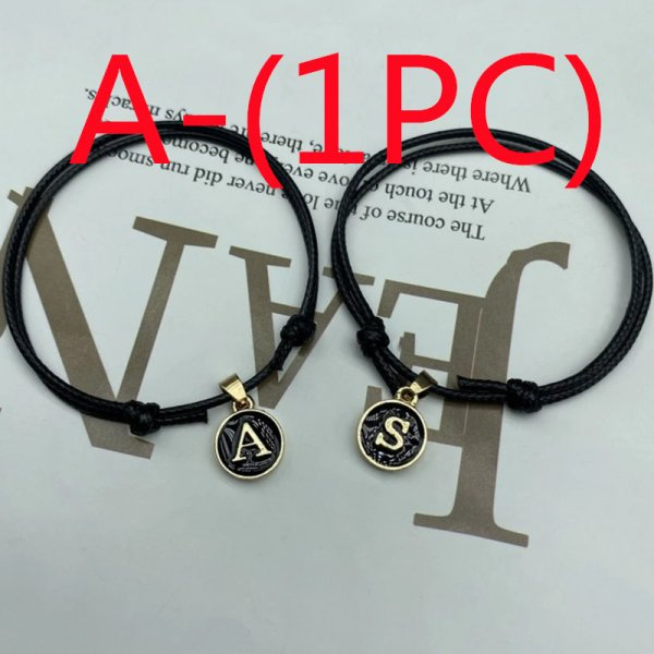 Fashion 26huruf Gelang 26huruf Inggris Adjustable Wax Line Letter Pendant Bracelet Untuk Aksesoris Perhiasan Pria Dan Wanita