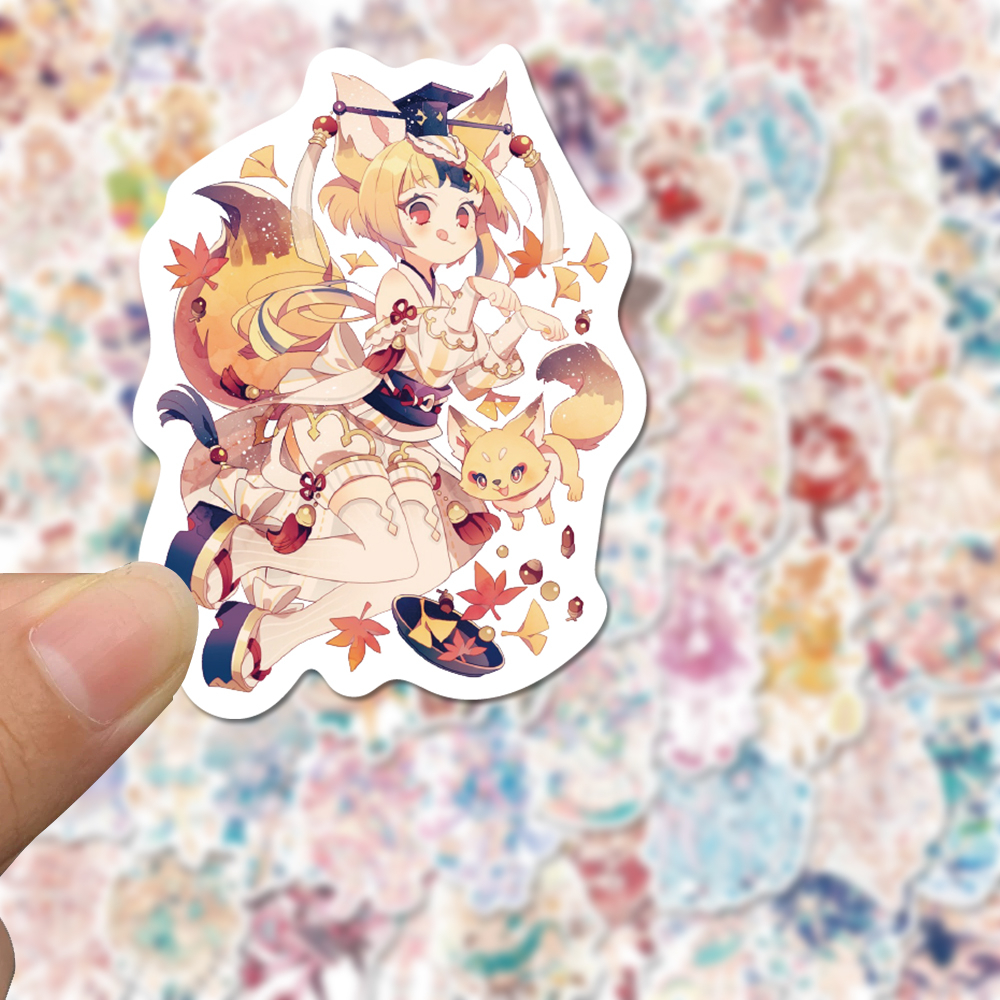 [in Stock] 60pcs Kartun anime Gadis Melamun Lucu Stiker laptop Cangkir Air Dekorasi Stiker Tahan Air