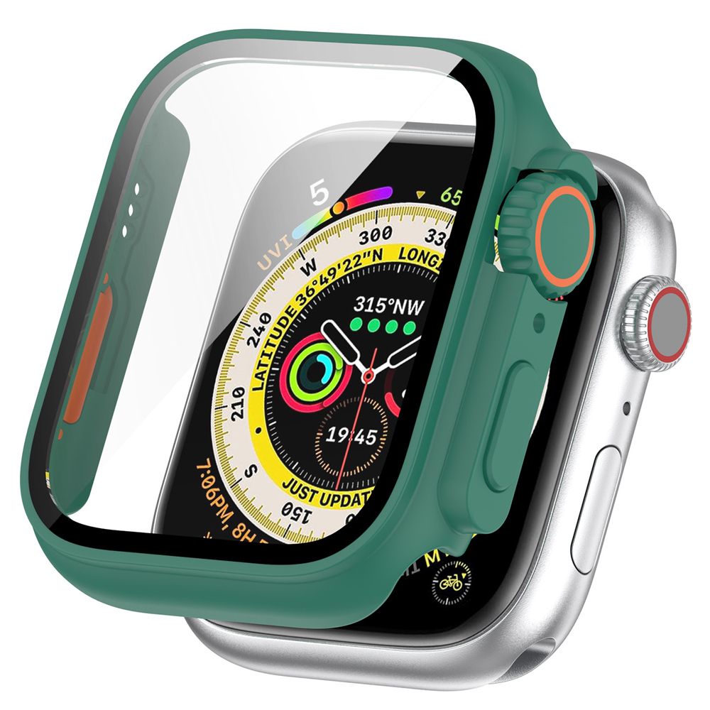 Case Cover Dan Tempered Glass Pelindung Layar Untuk APPLE Watch8 7 6 5 4 SE (Buat Terlihat Seperti ultra 49mm) Frame High Quality PC Slim Pelindung Aksesoris