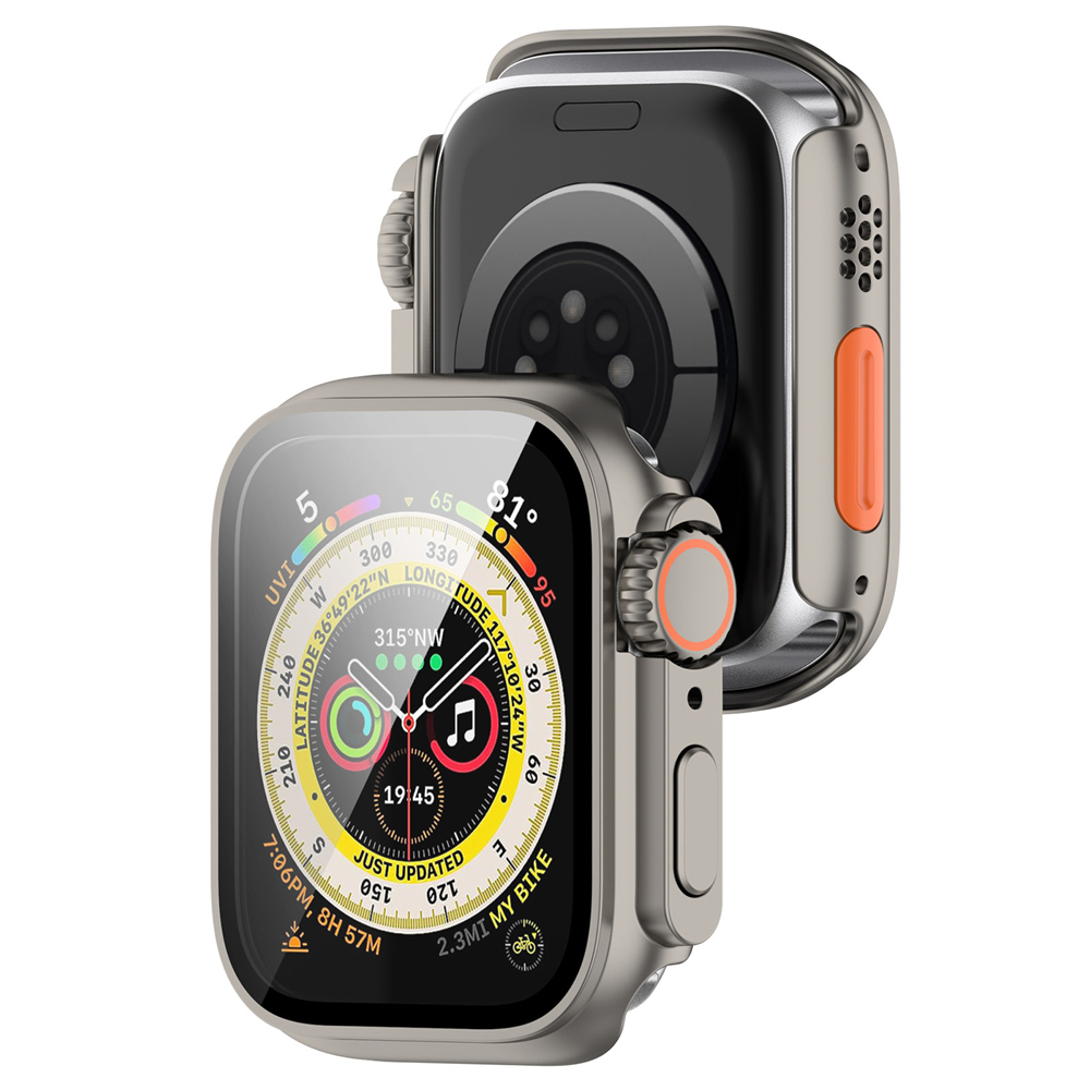 Case Cover Dan Tempered Glass Pelindung Layar Untuk APPLE Watch8 7 6 5 4 SE (Buat Terlihat Seperti ultra 49mm) Frame High Quality PC Slim Pelindung Aksesoris