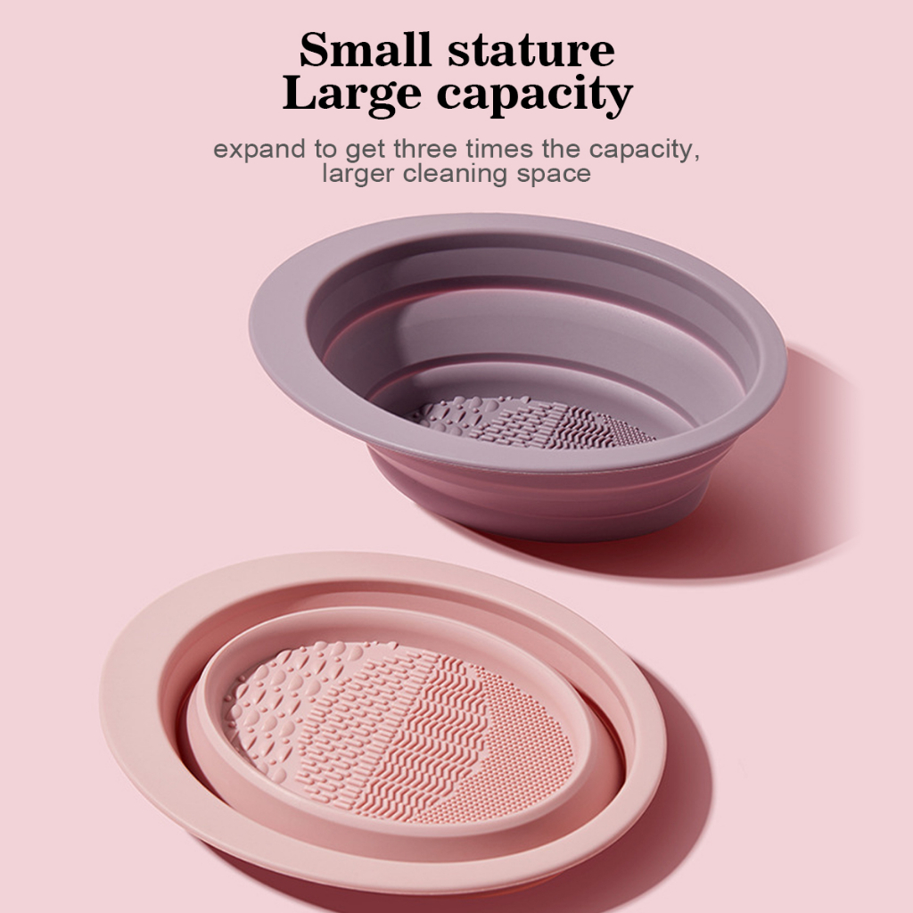 Sikat Cuci Lipat Silikon Beauty Egg Bowl Makeup Brushes Cleaning Pad Foundation Makeup Tools Scrubbe Board