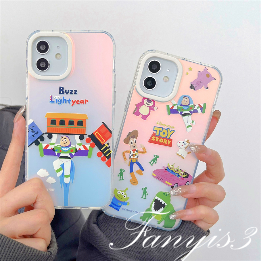 Compatible For IPhone 14 13 12 11 Pro Max X XR Xs Max 8 7 Plus SE 2020 Kompatibel Untuk Story Mainan IMD Laser Gradiasi Ponsel Case TPU Lembut Shockproof Cover Pelindung