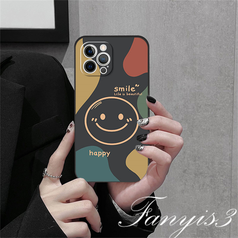 Casing Infinix Note 12 10Pro Hot 20 12 11 10 Play Hot 20 20s 12 12i 20i 11 2022 Smart 6 5 2020 Simple Smiley Face Phone Case Silicon Lembut Sarung Pelindung