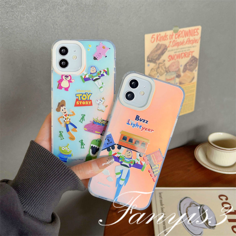 Compatible For IPhone 14 13 12 11 Pro Max X XR Xs Max 8 7 Plus SE 2020 Kompatibel Untuk Story Mainan IMD Laser Gradiasi Ponsel Case TPU Lembut Shockproof Cover Pelindung