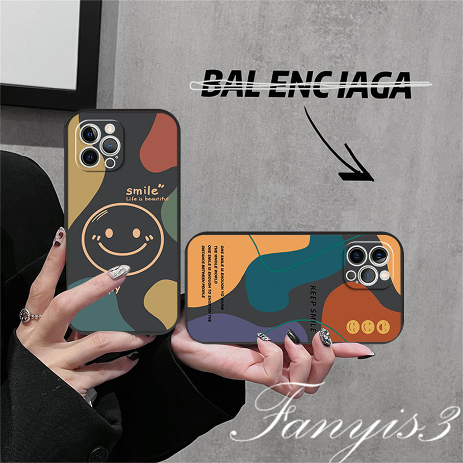 Casing Infinix Note 12 10Pro Hot 20 12 11 10 Play Hot 20 20s 12 12i 20i 11 2022 Smart 6 5 2020 Simple Smiley Face Phone Case Silicon Lembut Sarung Pelindung