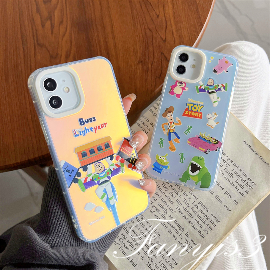 Compatible For IPhone 14 13 12 11 Pro Max X XR Xs Max 8 7 Plus SE 2020 Kompatibel Untuk Story Mainan IMD Laser Gradiasi Ponsel Case TPU Lembut Shockproof Cover Pelindung