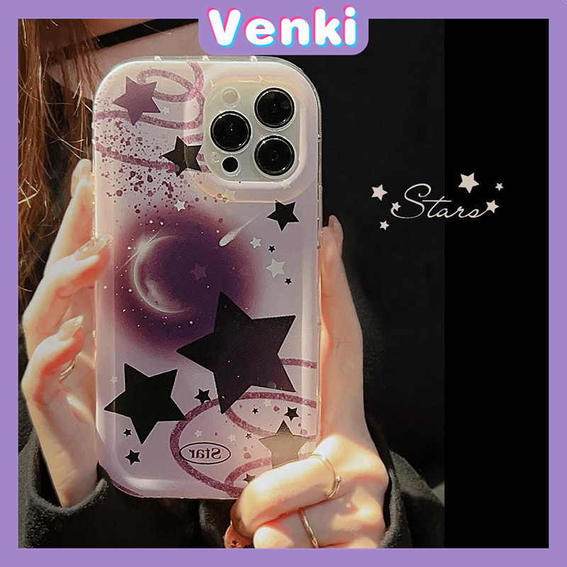 Case For iPhone 14 Pro Max Soft TPU Jelly Airbag Case Purple Stars Camera Protection Shockproof For iPhone 14 13 12 11 Plus Pro Max 7 Plus X XR