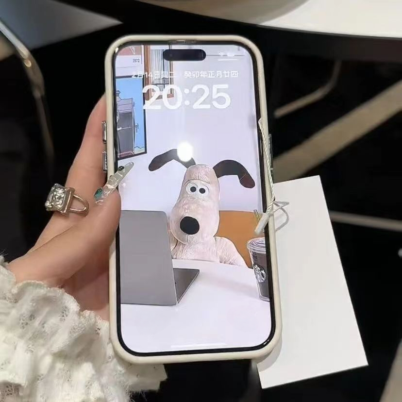 IPHONE Luxury Plating Metal Lens Ptotector Silikon Halus Casing Ponsel Kompatibel Untuk Iphone14 13 12 11 Pro Max Ultra Slim Shockproof Lembut TPU Penutup Belakang Dengan Holder Anjing/Kupu-Kupu/Kucing