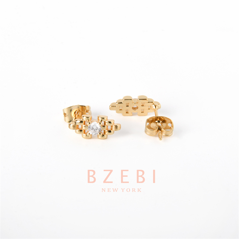 Anting Emas Berlian BZEBI 18k Anti Karat Korean Style Aksesoris Fashion Wanita Aksesoris Harian Perhiasan Premium Hadiah Ultah Dengan Box Exclusive 1212e