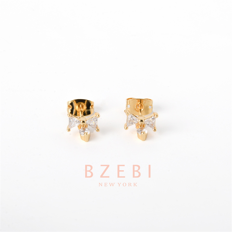 Anting Emas Berlian BZEBI 18k Anti Karat Korean Style Aksesoris Fashion Wanita Aksesoris Harian Perhiasan Premium Hadiah Ultah Dengan Box Exclusive 1213e