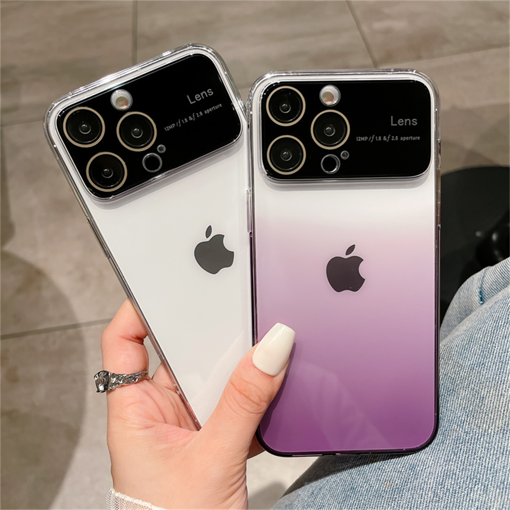 Transparan Casing iPhone 14 Pro Max case iPhone 13 12 Pro Max14 Plus Kamera Mewah Perlindungan Lensa Shock Protection Hard Back Cover