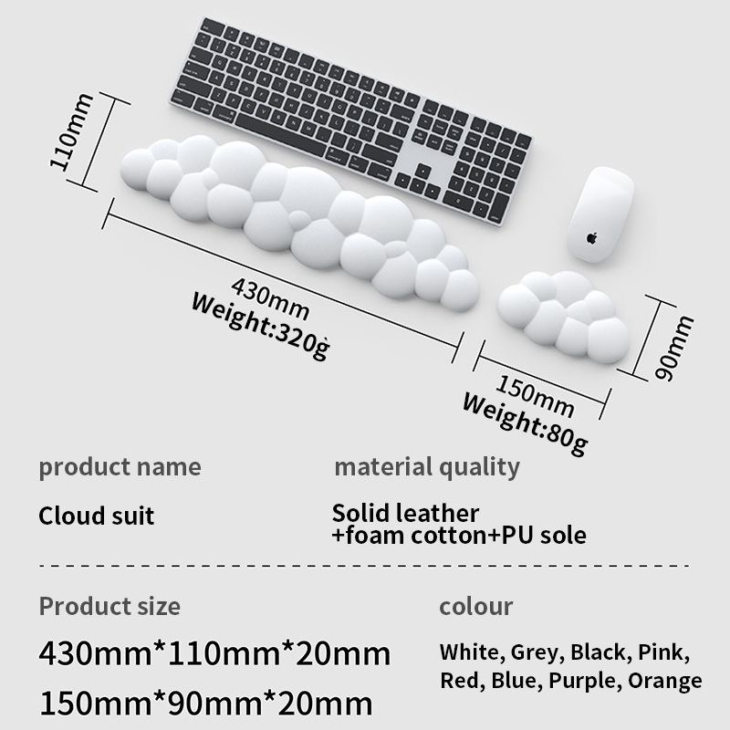 Cloud keyboard wrist pad typing Pelindung Pergelangan Tangan Busa Kulit memory cotton palm rest Pencegah Sakit