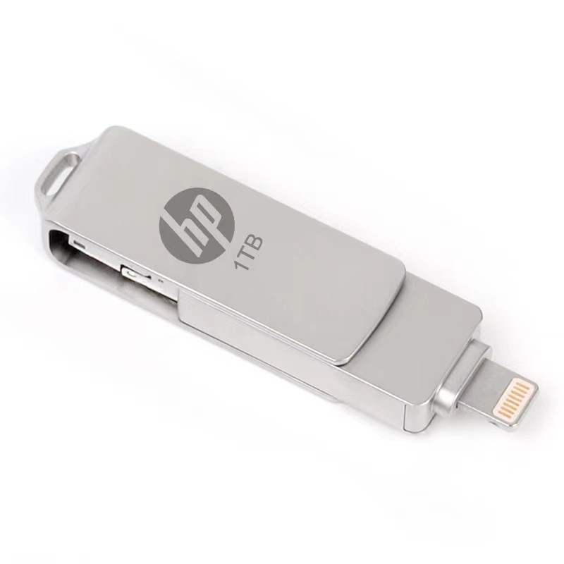 1tb 3in1 HP USB 3.0 1TB OTG flash drive metal Tahan Air Kecepatan Tinggi Untuk iphone 11 12 13 14 HP Android Laptop