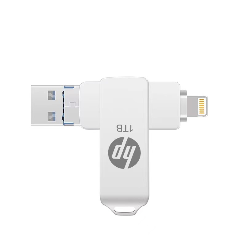 1tb 3in1 HP USB 3.0 1TB OTG flash drive metal Tahan Air Kecepatan Tinggi Untuk iphone 11 12 13 14 HP Android Laptop