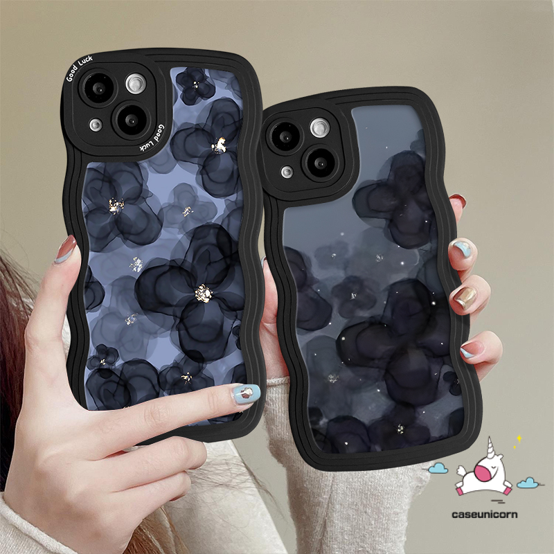 Casing Bunga Retro Untuk Infinix Hot 9 10 11 12 Play Hot 20 9 11s 10 10s 12i 10Lite 20s 8 12Pro Smart 4 5 6 Plus Note 10Pro 12 G96 12Pro Fresh Flower Soft Tpu Wavy Edge Case Cover