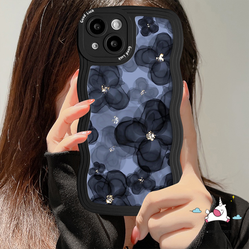 Casing Bunga Retro Untuk Infinix Hot 9 10 11 12 Play Hot 20 9 11s 10 10s 12i 10Lite 20s 8 12Pro Smart 4 5 6 Plus Note 10Pro 12 G96 12Pro Fresh Flower Soft Tpu Wavy Edge Case Cover