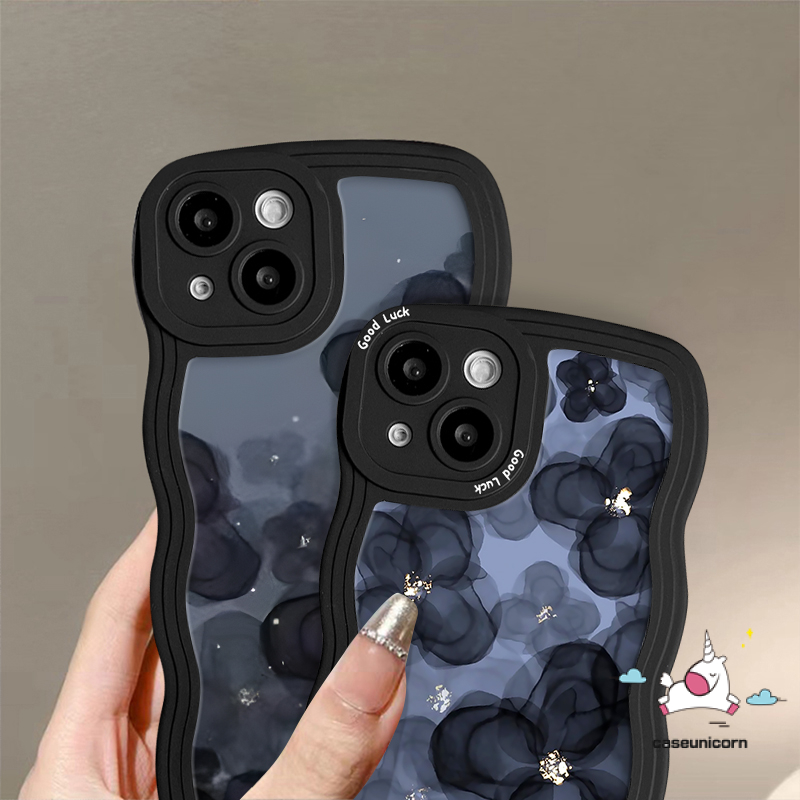 Case Bunga Redmi 10C 12C 10 9 A1 10A A1+9T 9A 9C NFC POCO X3 NFC Pro M3 Redmi Note 10s 11 10 8 9 9s 11s 11Pro 10Pro Max Mi 11T Pro Fashion Art Bunga Wavy Edge Soft Sarung Tpu