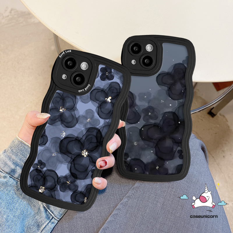 Case Bunga Redmi 10C 12C 10 9 A1 10A A1+9T 9A 9C NFC POCO X3 NFC Pro M3 Redmi Note 10s 11 10 8 9 9s 11s 11Pro 10Pro Max Mi 11T Pro Fashion Art Bunga Wavy Edge Soft Sarung Tpu