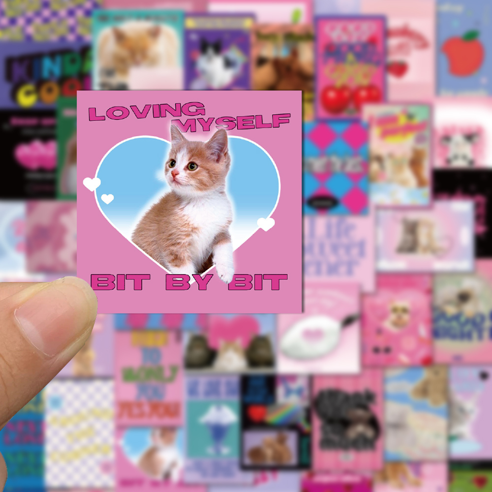 [in Stock] 65 Pcs Vintage Lucu Stiker Laptop Ponsel Case Cangkir Air Dekorasi Tahan Air Decal Stickers