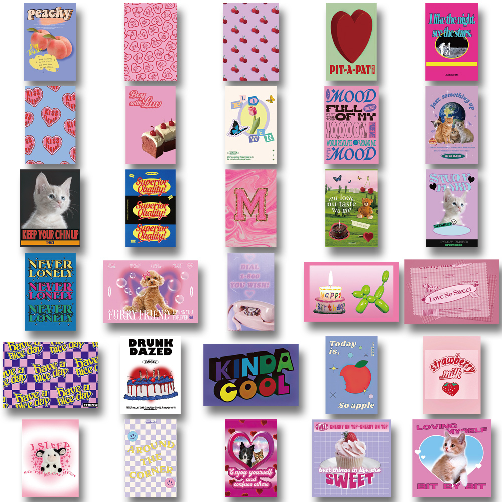 [in Stock] 65 Pcs Vintage Lucu Stiker Laptop Ponsel Case Cangkir Air Dekorasi Tahan Air Decal Stickers