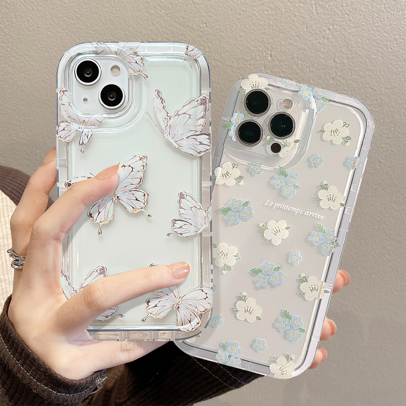 Case Tahan Guncangan Oppo A17 A15 A95 A96 A76 Reno5 4F 4Lite A7 A74 A12 A57 A16s A16K A17K A16 A54 A5 A9 A77s A5s A3s A92 A77 A5 A1K A53 A31 A16E A52 A12E Romance Butterfly Soft Cover