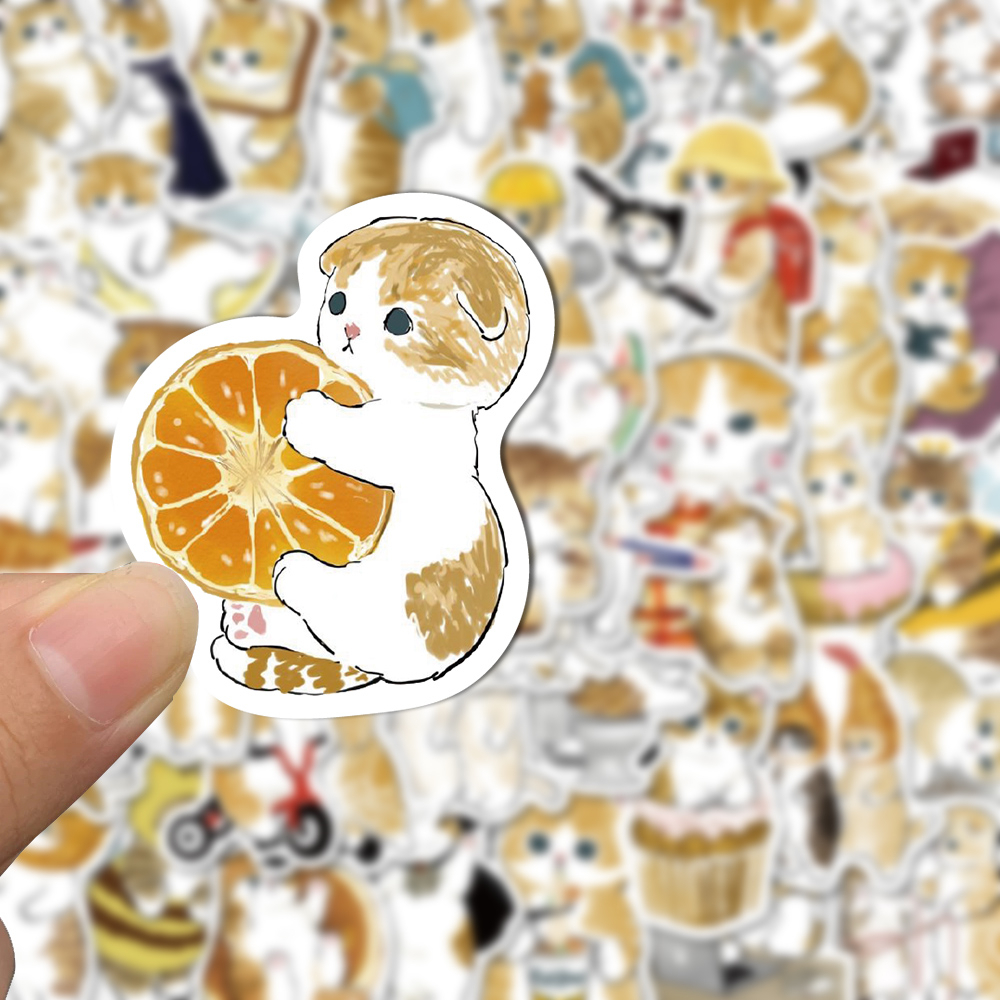 [in Stock] 60pcs Stiker Kartun Lucu Untuk Anak Kucing Mainan Anak Laptop Handphone Stiker Tahan Air Dekoratif
