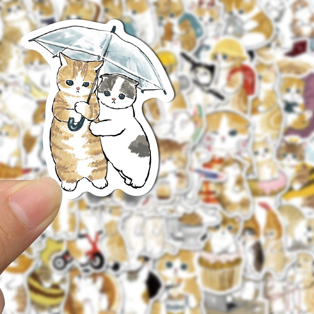 [in Stock] 60pcs Stiker Kartun Lucu Untuk Anak Kucing Mainan Anak Laptop Handphone Stiker Tahan Air Dekoratif